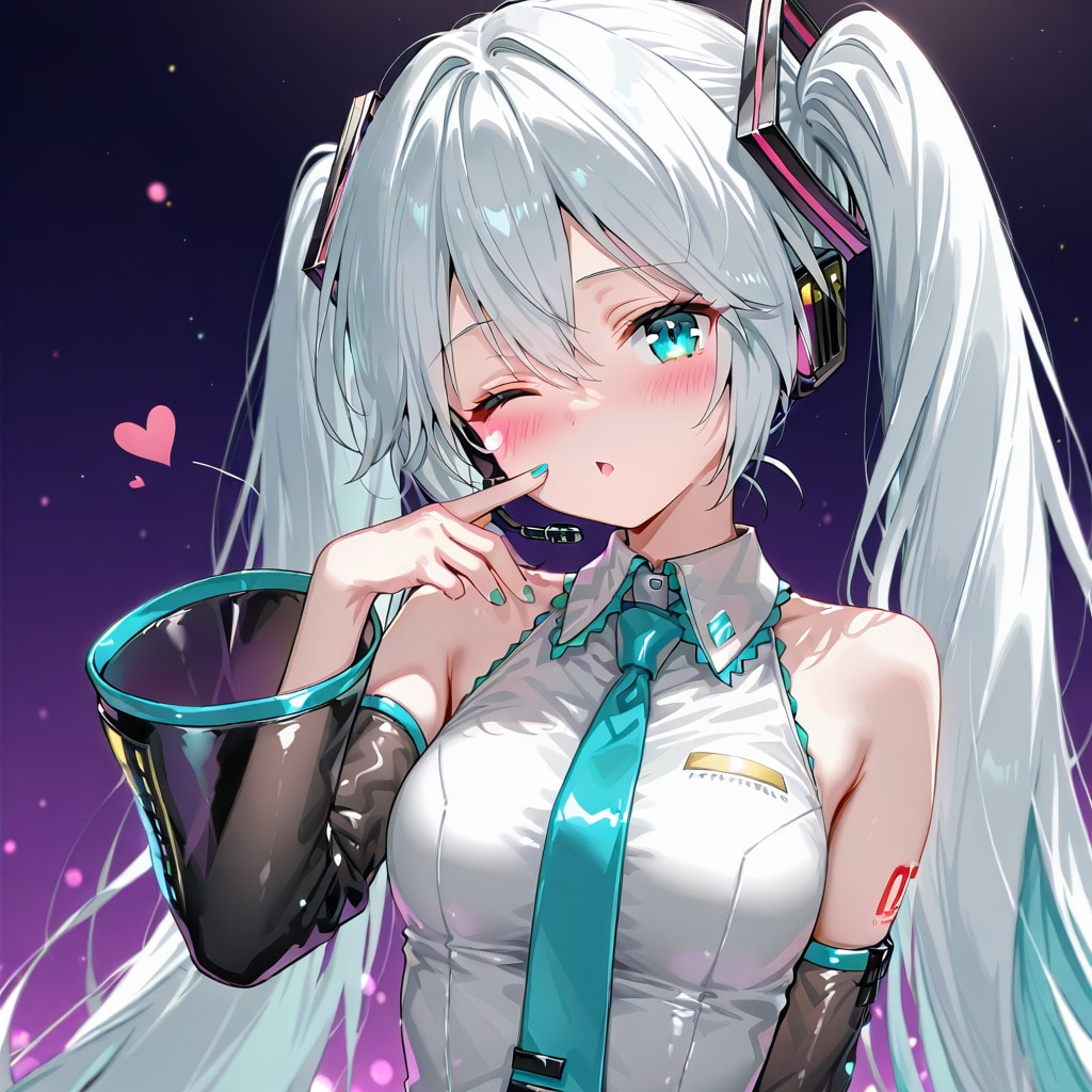 Winkが下手なボカロコスの女の子 | の人気AIイラスト・グラビア