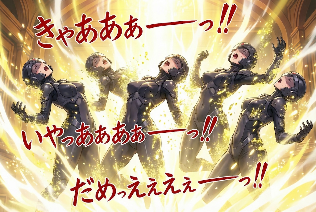 （露出無し戦闘服ｗ）悪のちちぷい帝国の女戦闘員や女兵士！・・正義の放つ聖なる高エネルギー攻撃で部隊ごと全滅💦