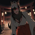アニメアクリルホラー風夜の神社狐面巫女抜け忍人妻＆地下のマスクキラー 4枚目