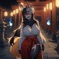 アニメアクリルホラー風夜の神社狐面巫女抜け忍人妻＆地下のマスクキラー 7枚目