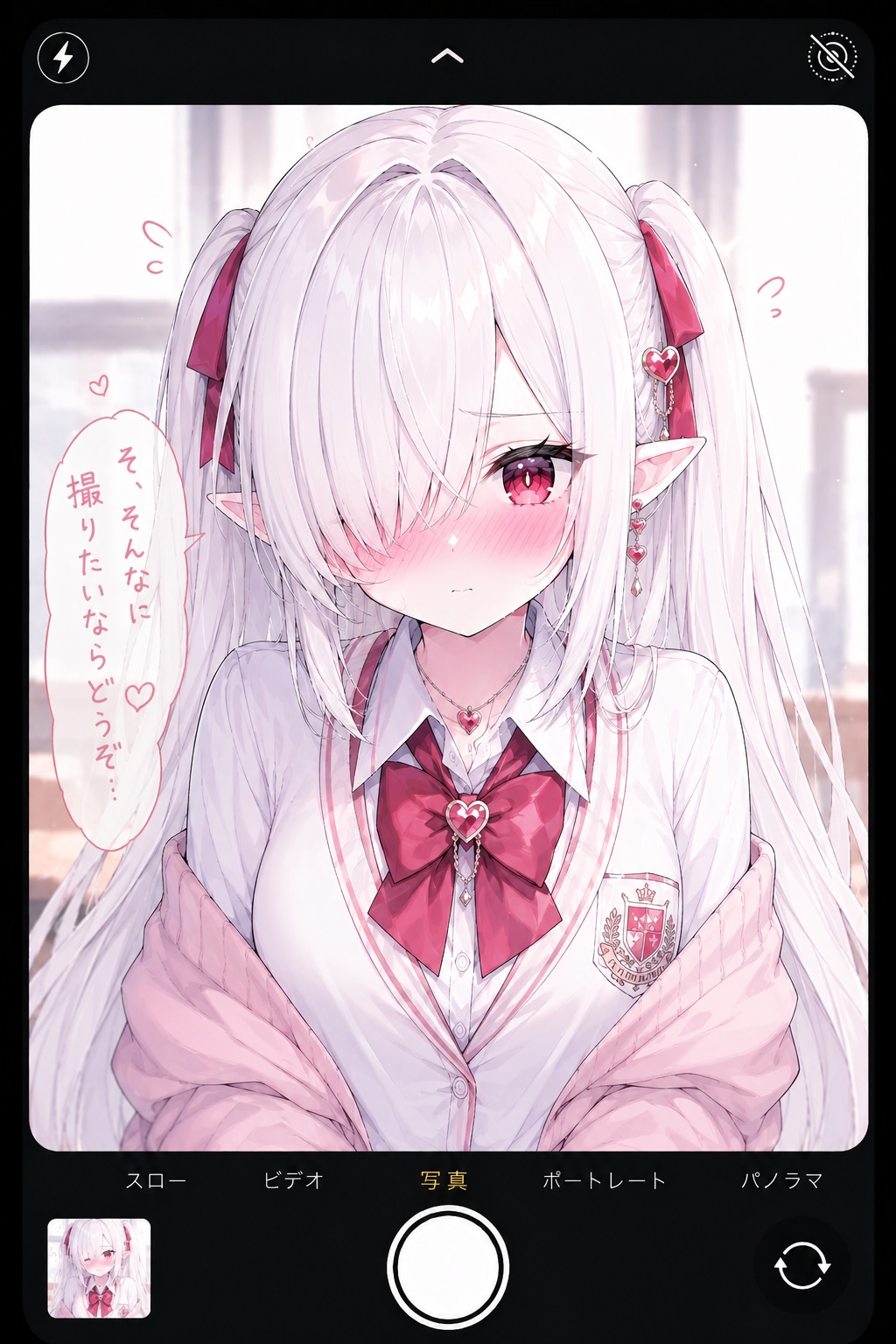 写真を撮られるシロネさん