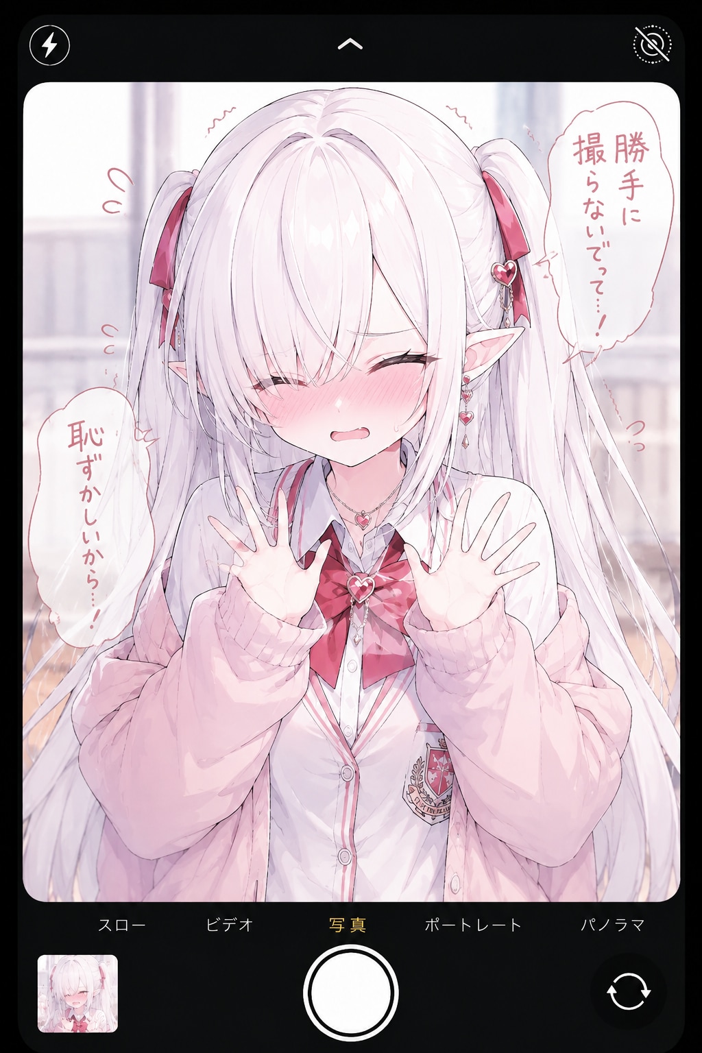 写真を撮られるシロネさん