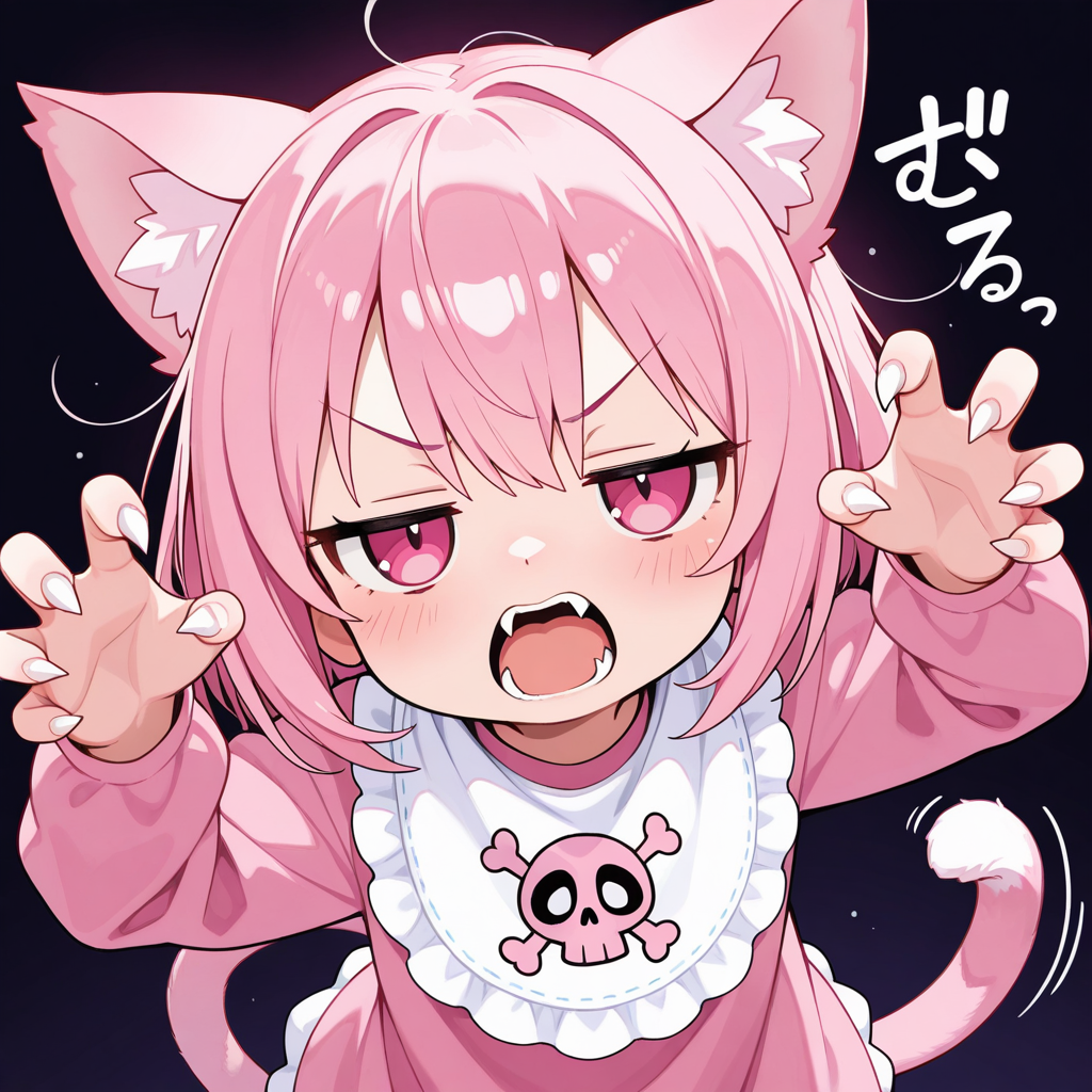 ドクロマークの涎掛け・・・・。😅
