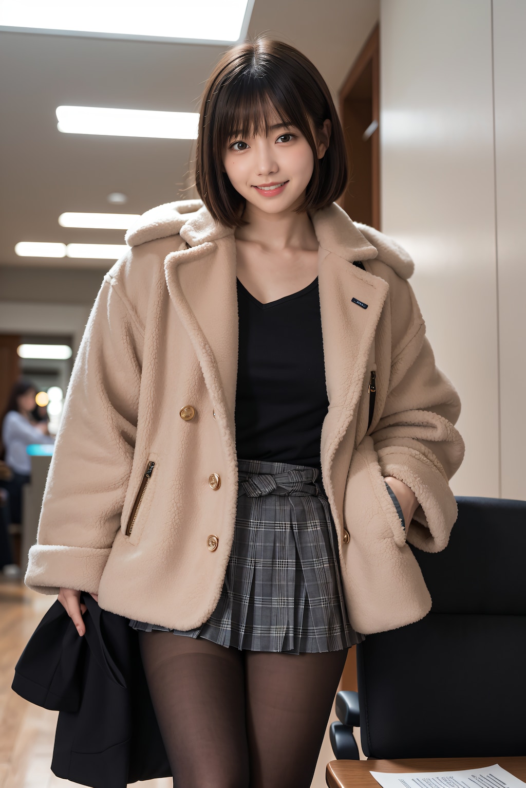コートを着ているOL 2