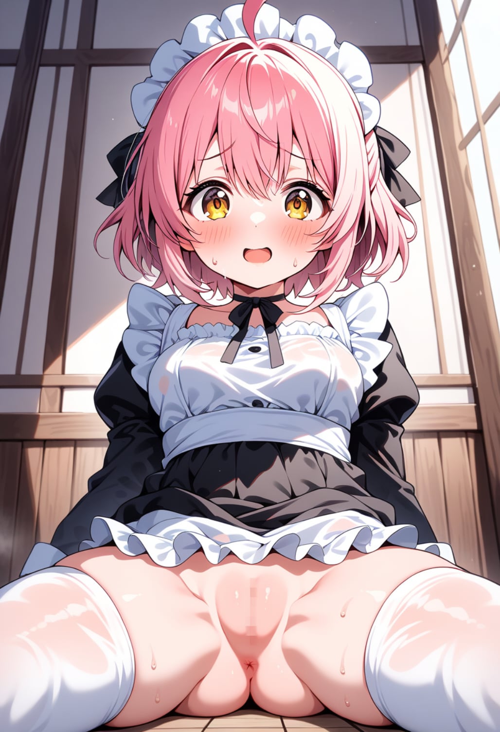 ピンク髪おっとりメイドさん