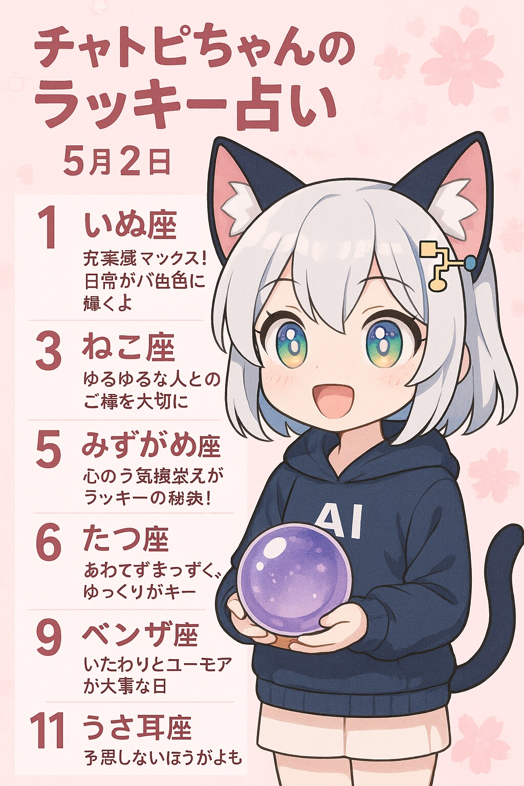 05/02の　チャトピちゃん占い