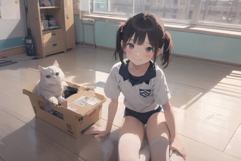 猫とツインテ体操少女 : 2023.12.06