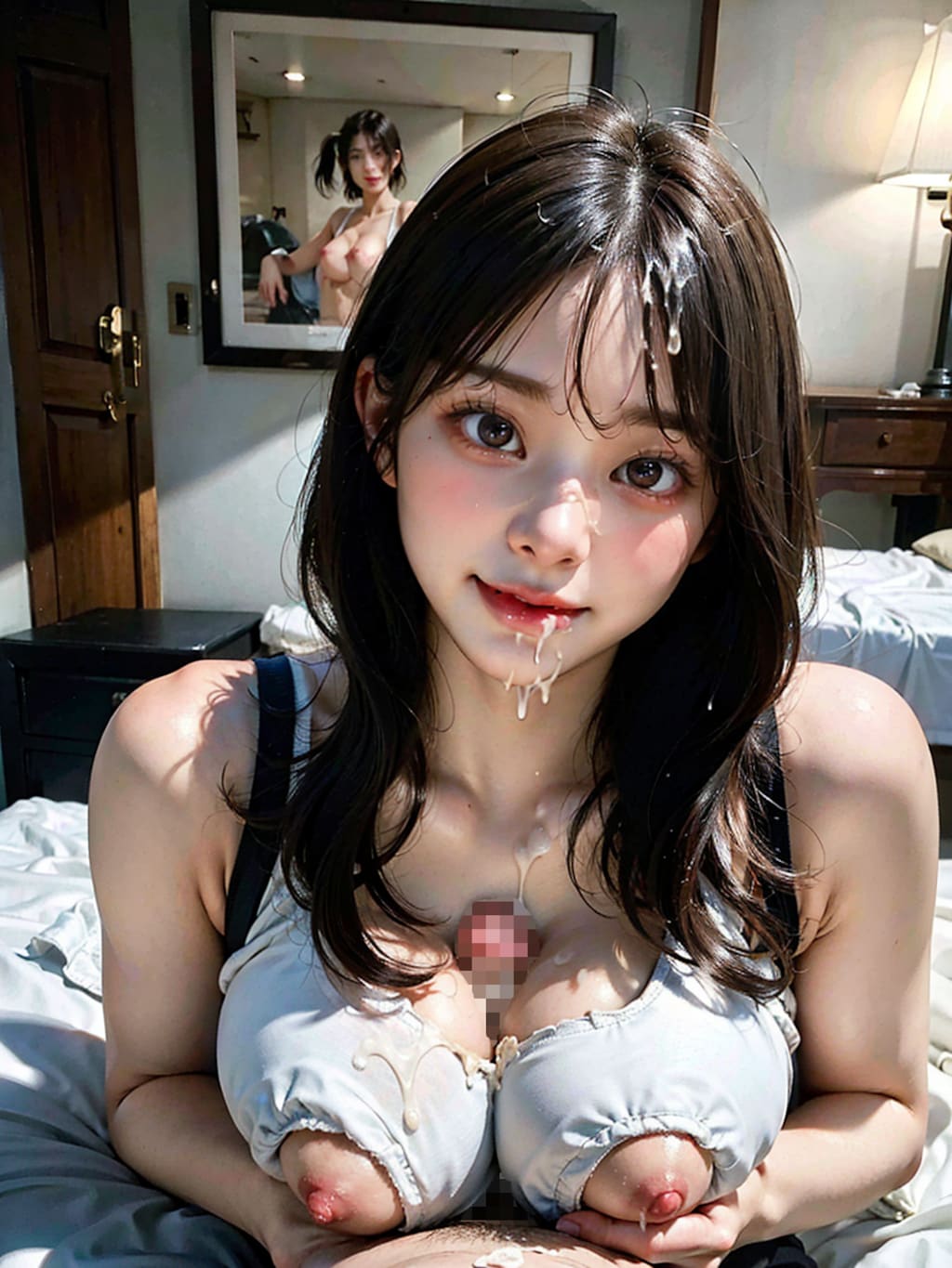 謎下着(布?)でポロリ5《パイズリ》