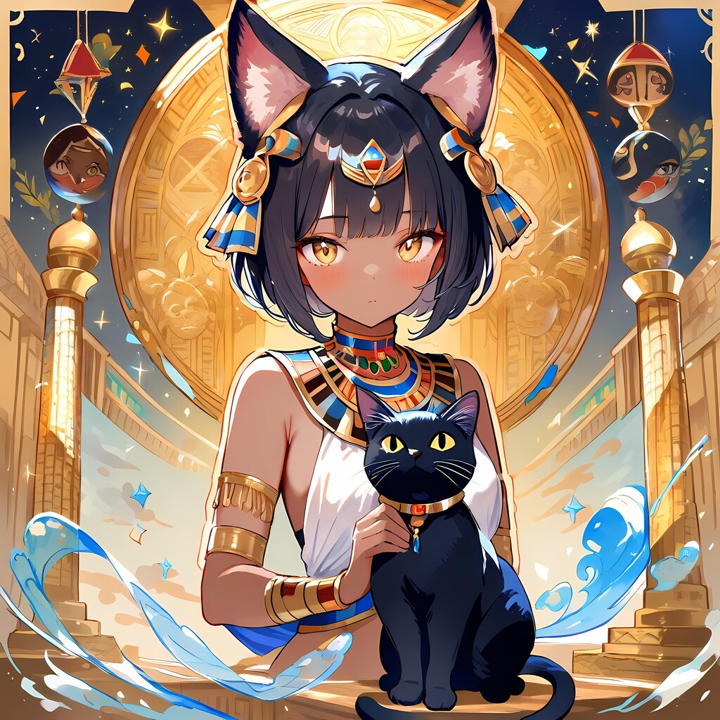 猫とバステト。