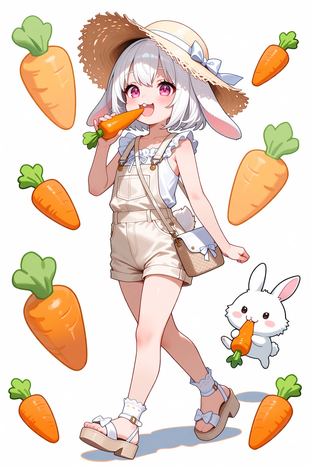 ロップイヤー×ショートサロペット