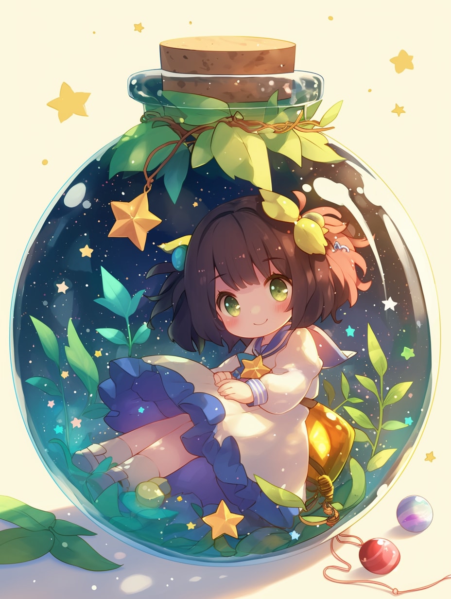 「瓶詰の少女」碧80 | の人気AIイラスト・グラビア