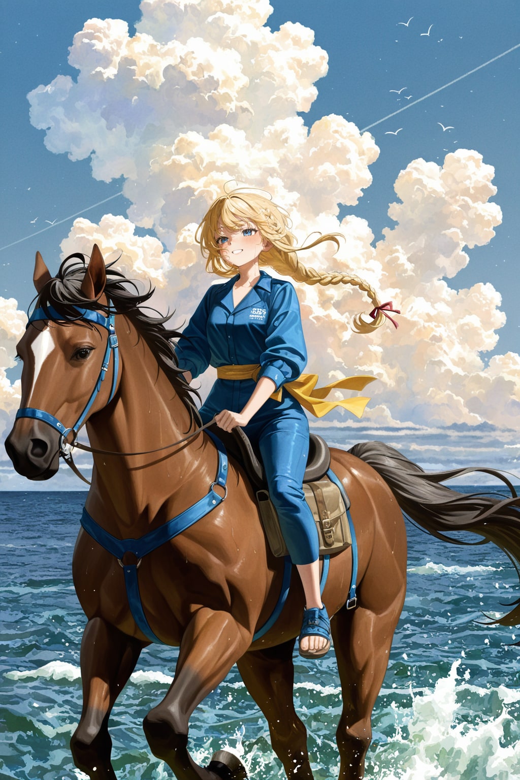 波際のジョッキー