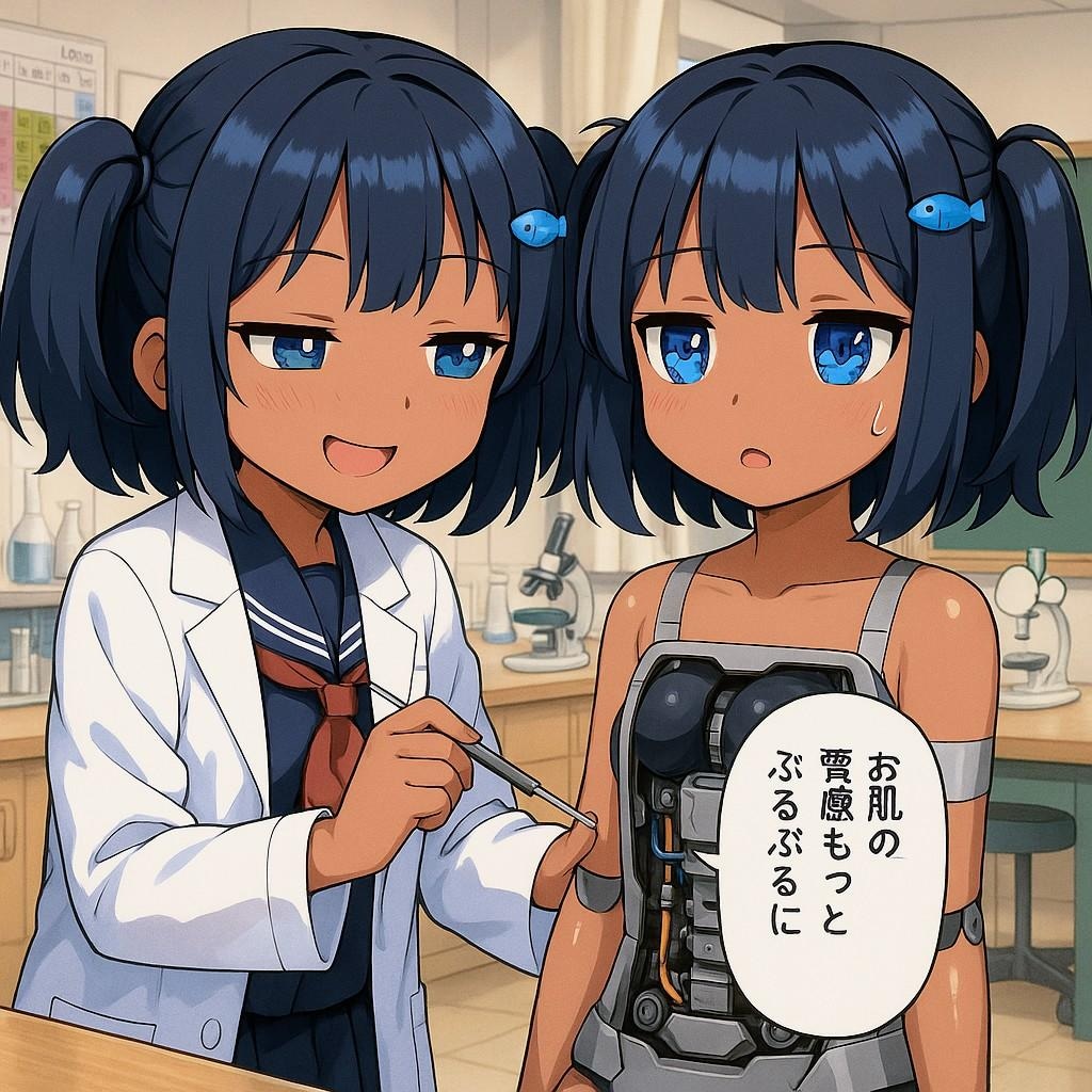 こなつロイドの作成に勤しむこなつちゃん