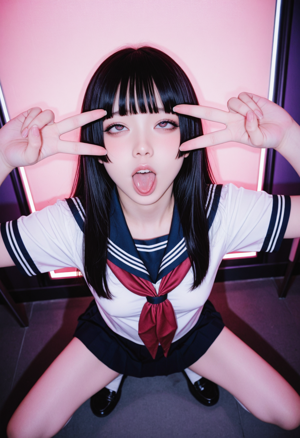 清楚ちゃんのアヘ顔ダブルピース✌