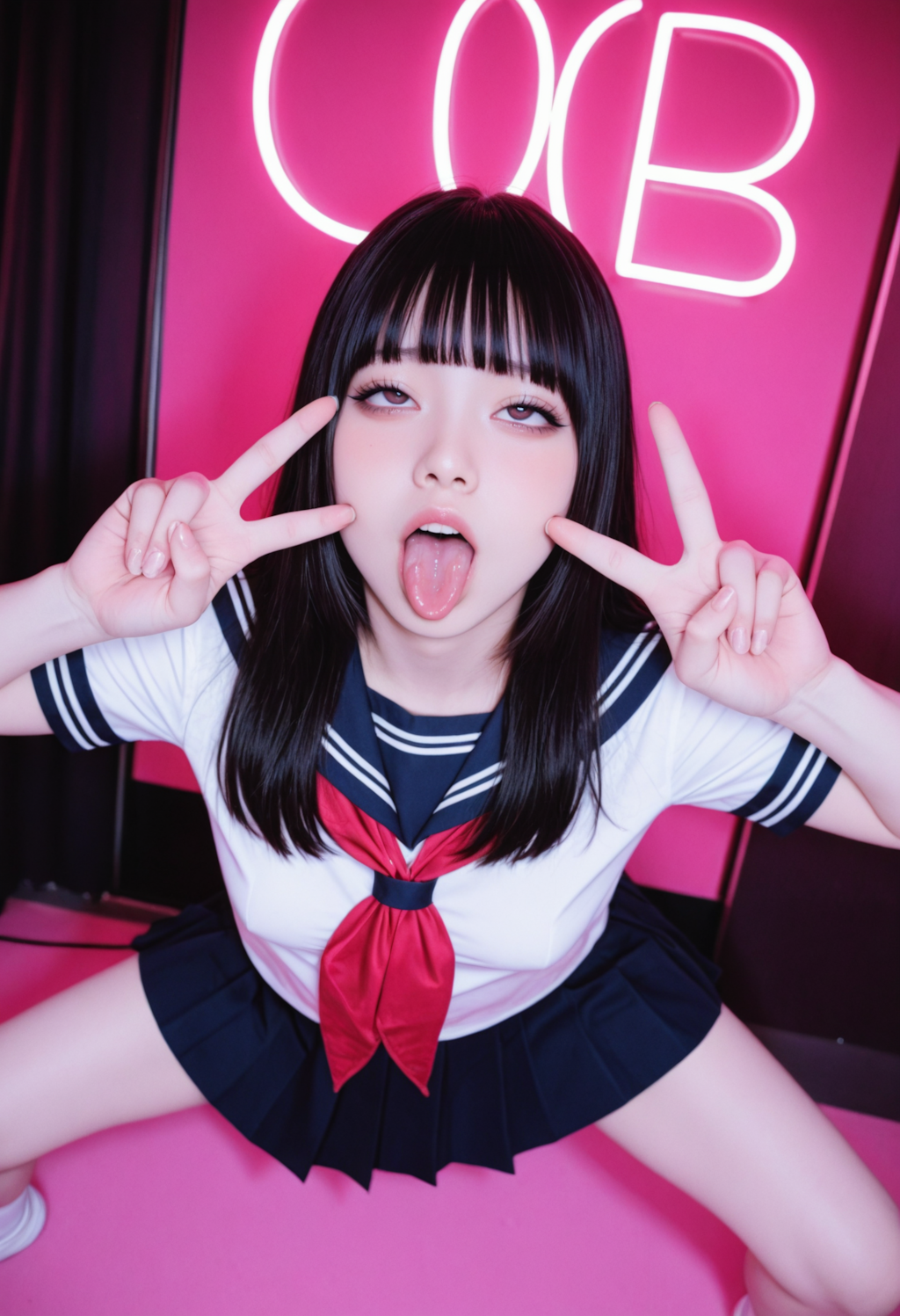 清楚ちゃんのアヘ顔ダブルピース✌