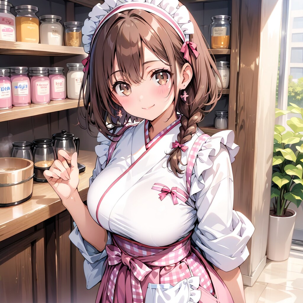 サラさん　和メイド衣装着ちゃいました。 | の人気AIイラスト・グラビア