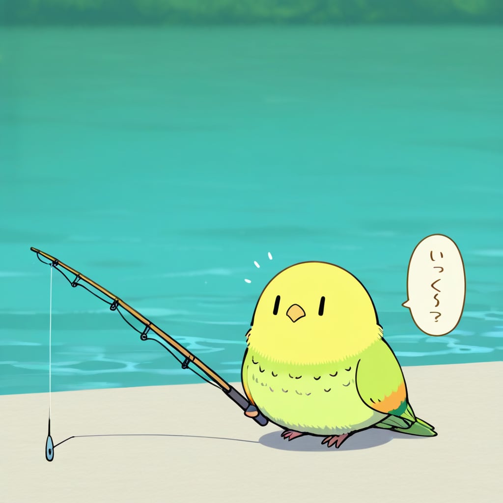 釣りする喋るインコ