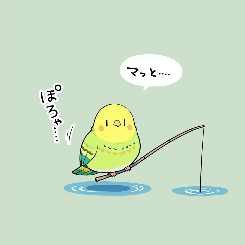 釣りする喋るインコ