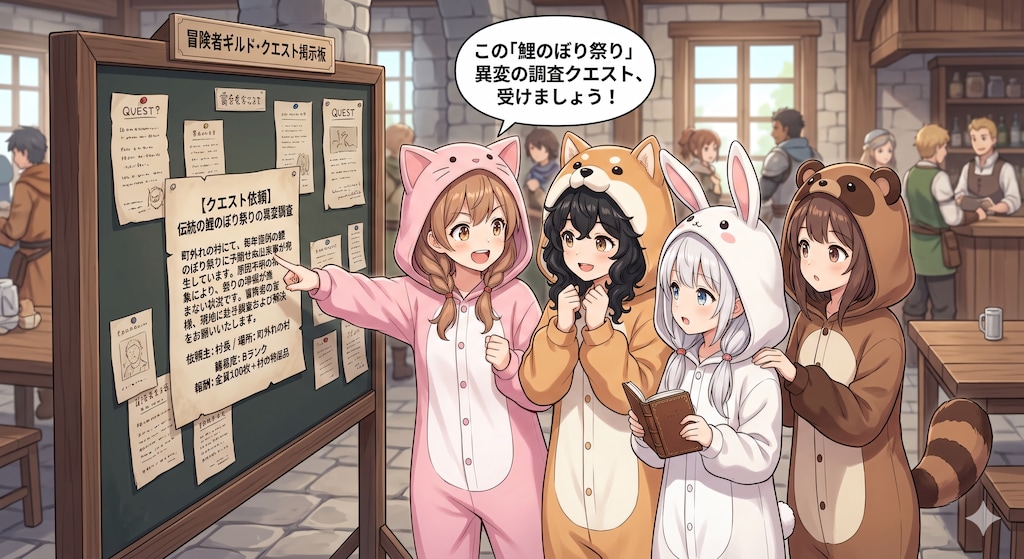 【All0502b】町外れにある村で伝統の鯉のぼり祭りで異変が発生しているようなので調査を行うことにした。（NanoBanana2）
