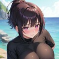 ショートポニテちゃん(海の日) 5枚目