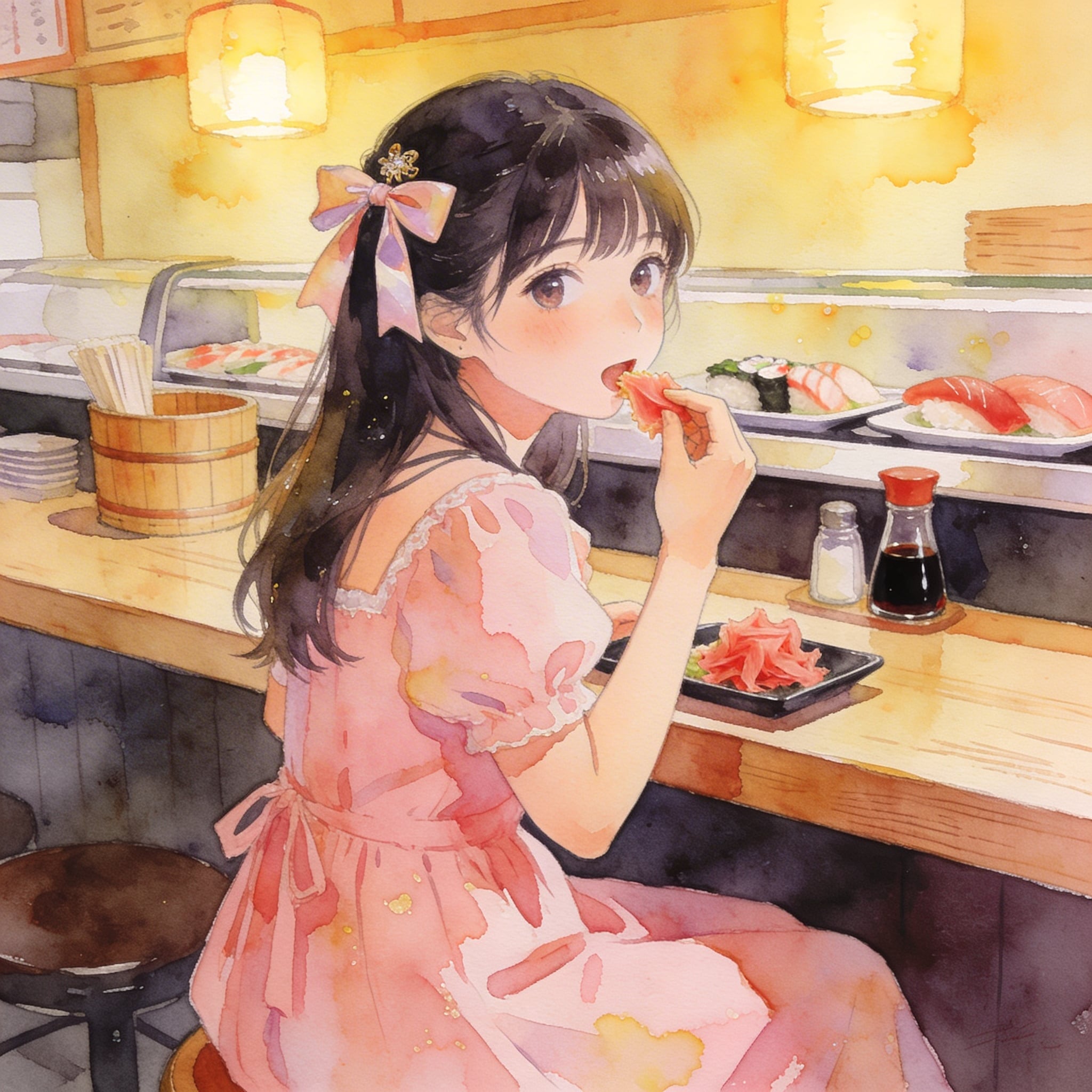 寿司屋でガーリー | の人気AIイラスト・グラビア