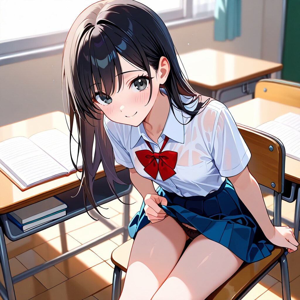 教室で下着を見せてくる子