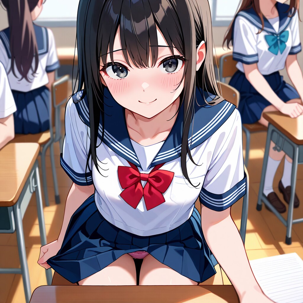 教室で下着を見せてくる子