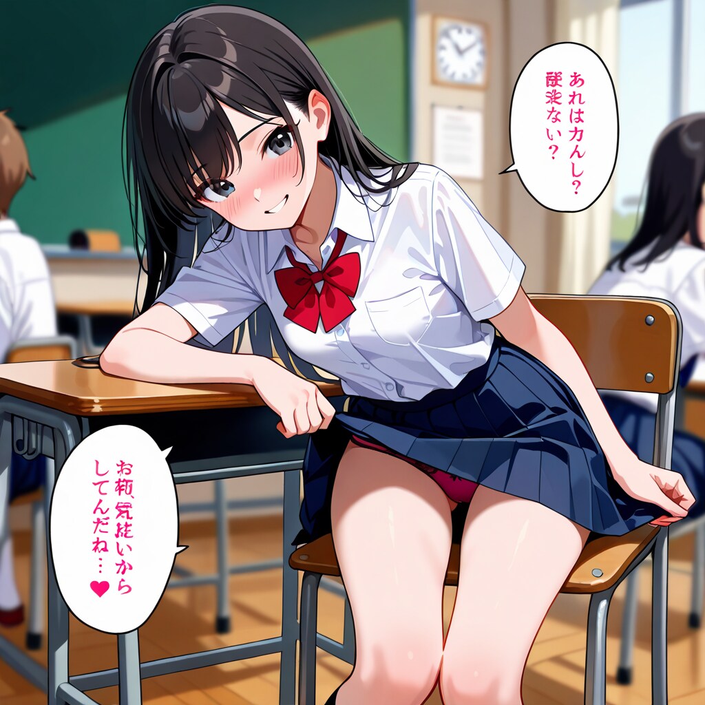 教室で下着を見せてくる子