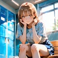 汗ばむ部活終わり、更衣室でふっとほどけた無防備な千夏先輩の笑顔 5枚目