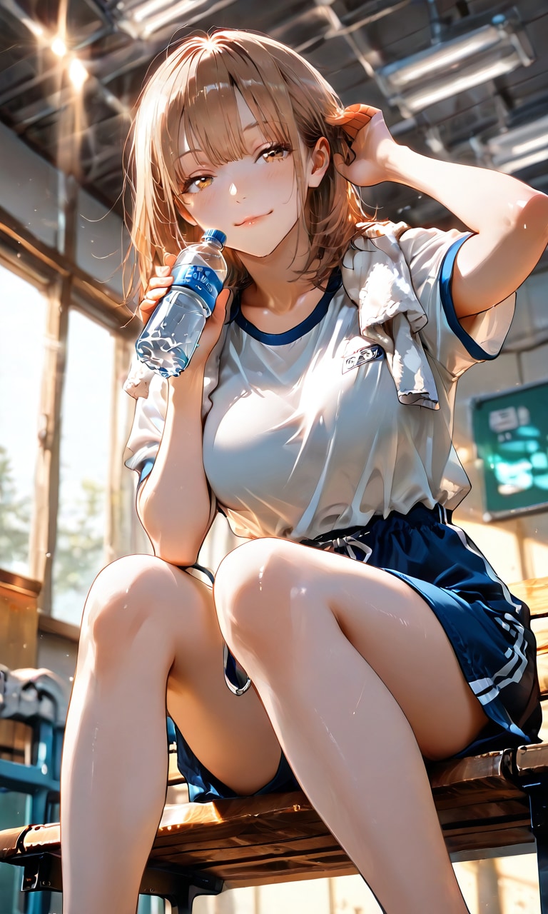 汗ばむ部活終わり、更衣室でふっとほどけた無防備な千夏先輩の笑顔