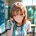 汗ばむ部活終わり、更衣室でふっとほどけた無防備な千夏先輩の笑顔 3枚目
