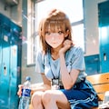 汗ばむ部活終わり、更衣室でふっとほどけた無防備な千夏先輩の笑顔 4枚目