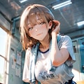 汗ばむ部活終わり、更衣室でふっとほどけた無防備な千夏先輩の笑顔 2枚目