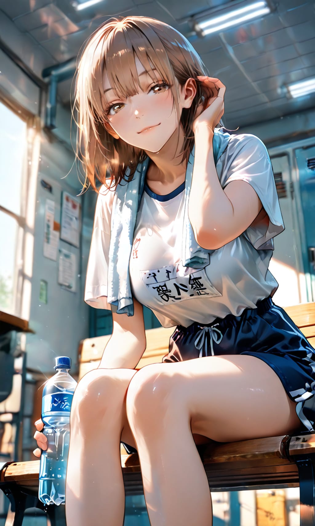 汗ばむ部活終わり、更衣室でふっとほどけた無防備な千夏先輩の笑顔