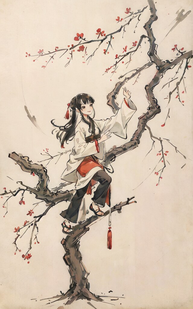 梅木樹登之図