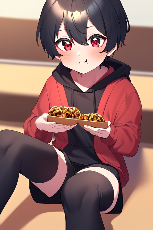 たこ焼きを食べる男の子