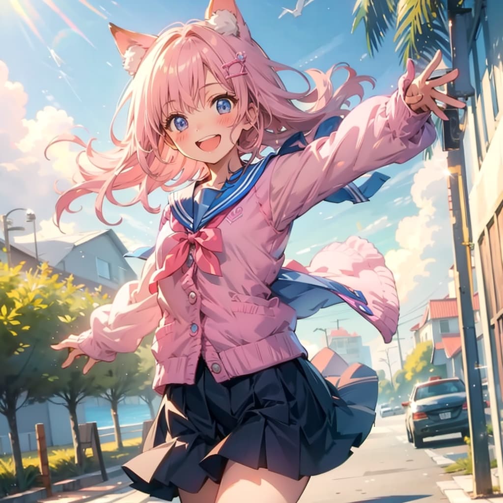 ピンクのネコミミ女の子