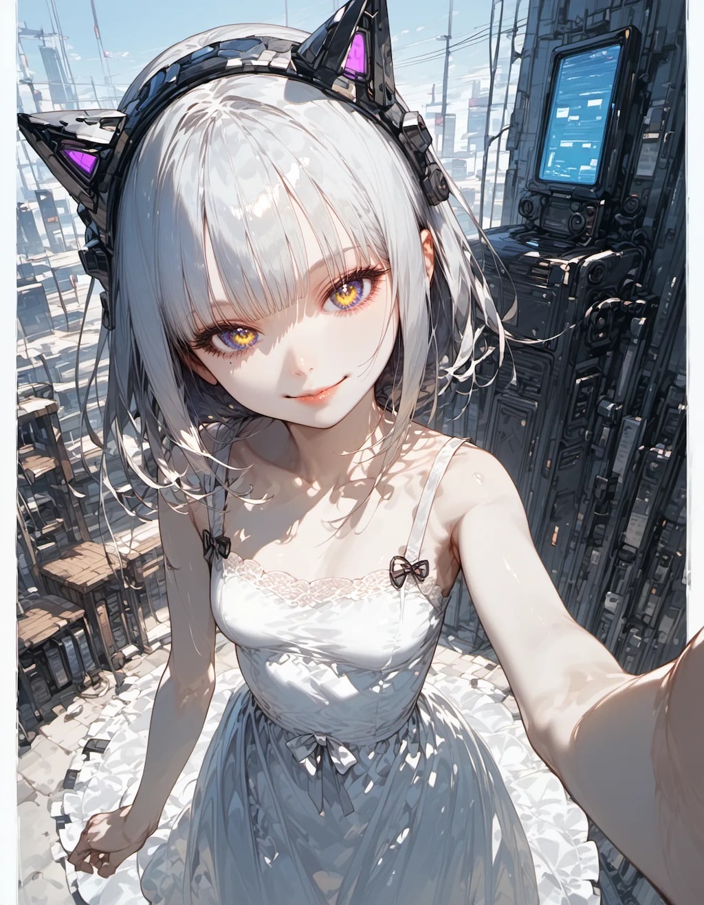 Cyber Cat's Gentle Smile
