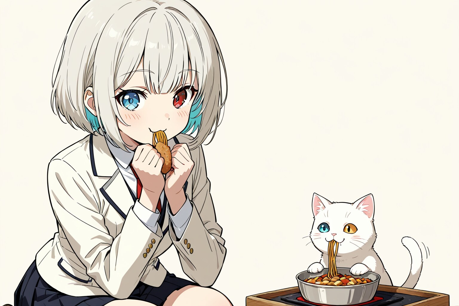 没イラスト集１　猫のお世話