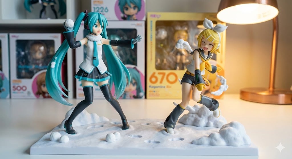 ミクさん リンさんの雪合戦フィギュア | の人気AIイラスト・グラビア