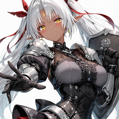 ダークエルフと盾と剣