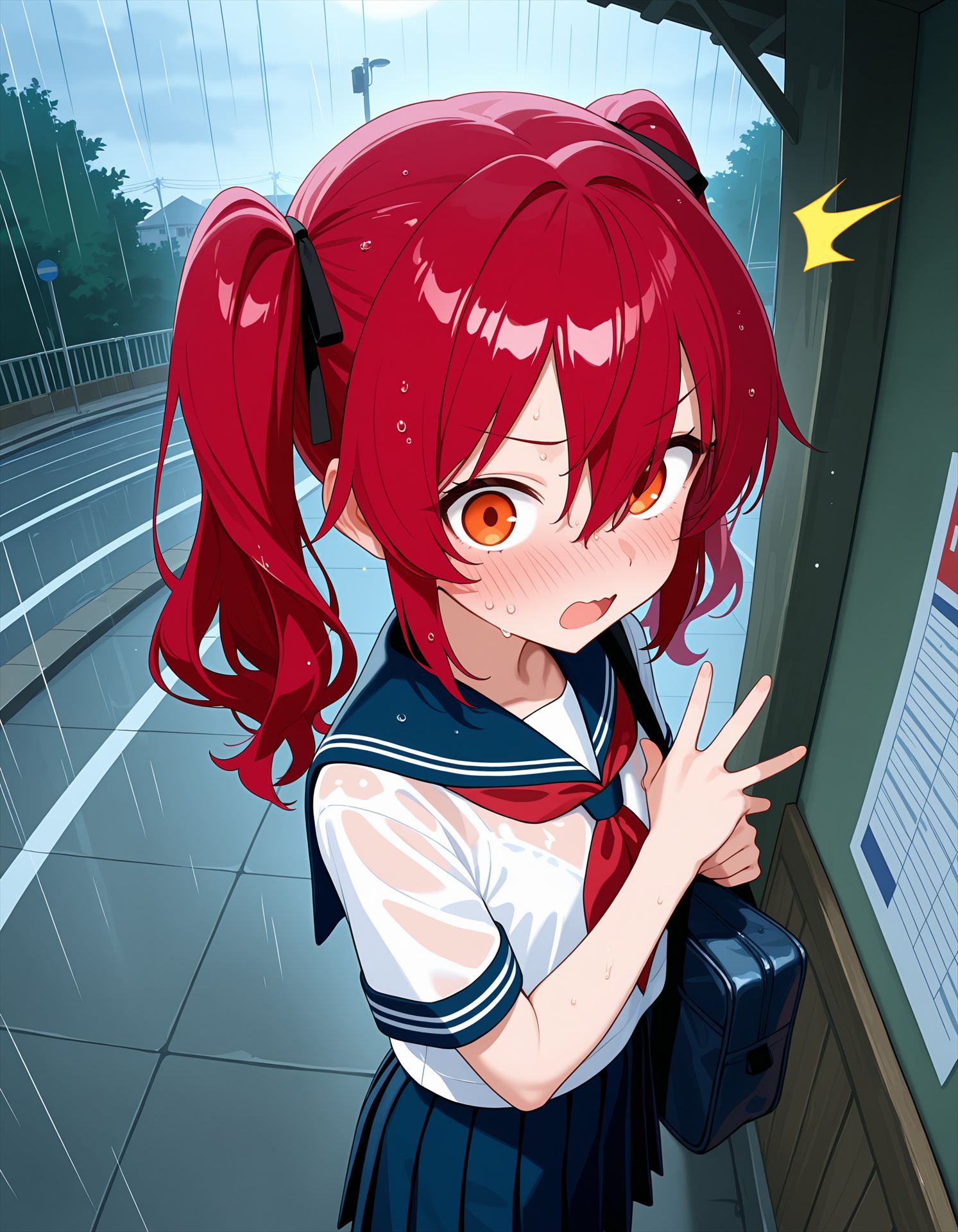 雨の日、好きな子に遭遇する（戸出井莉珠）