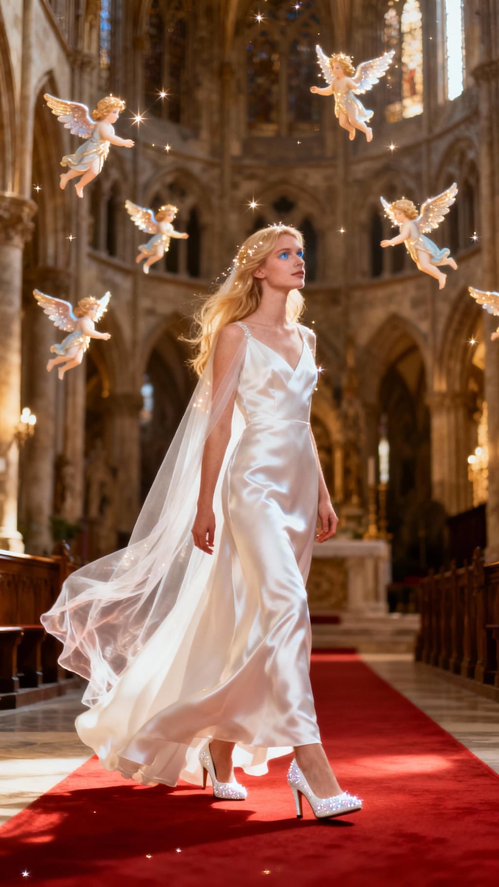 金髪娘のウェディングドレス姿(photography版)