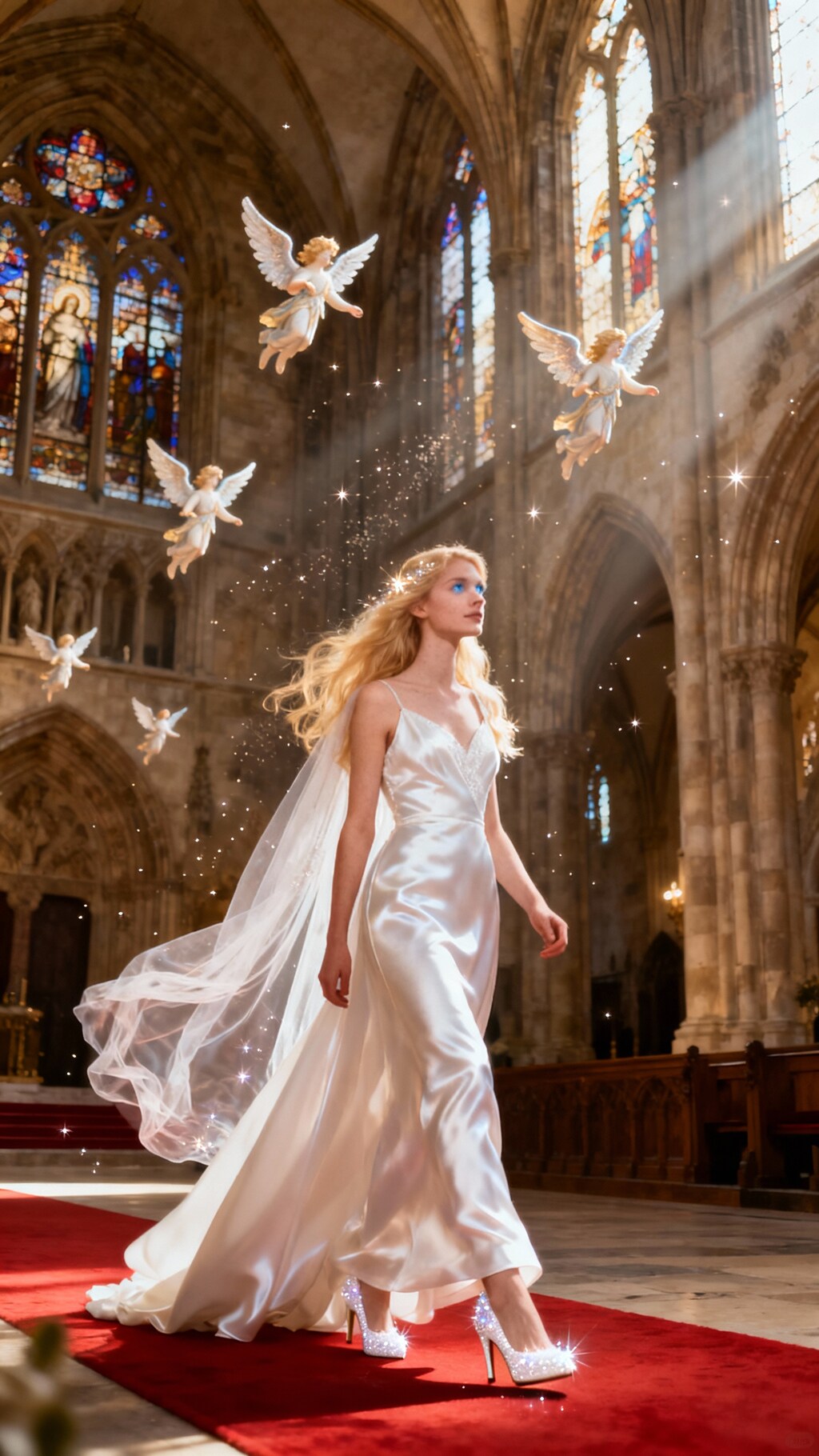 金髪娘のウェディングドレス姿(photography版)