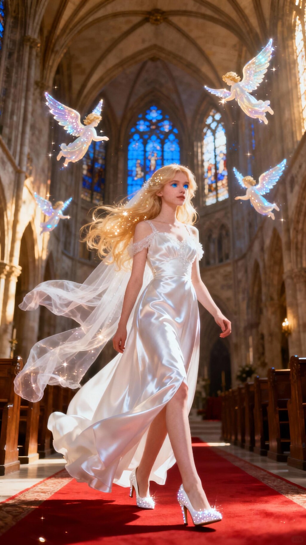 金髪娘のウェディングドレス姿(photography版)