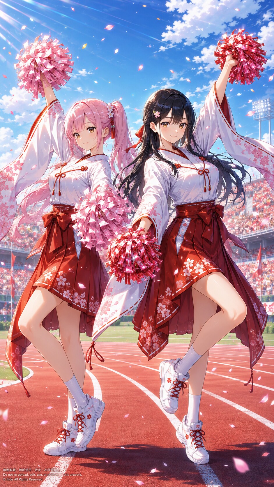 🌸 神楽さん＆アメノウズメさん、全力応援！📣 | の人気AIイラスト・グラビア
