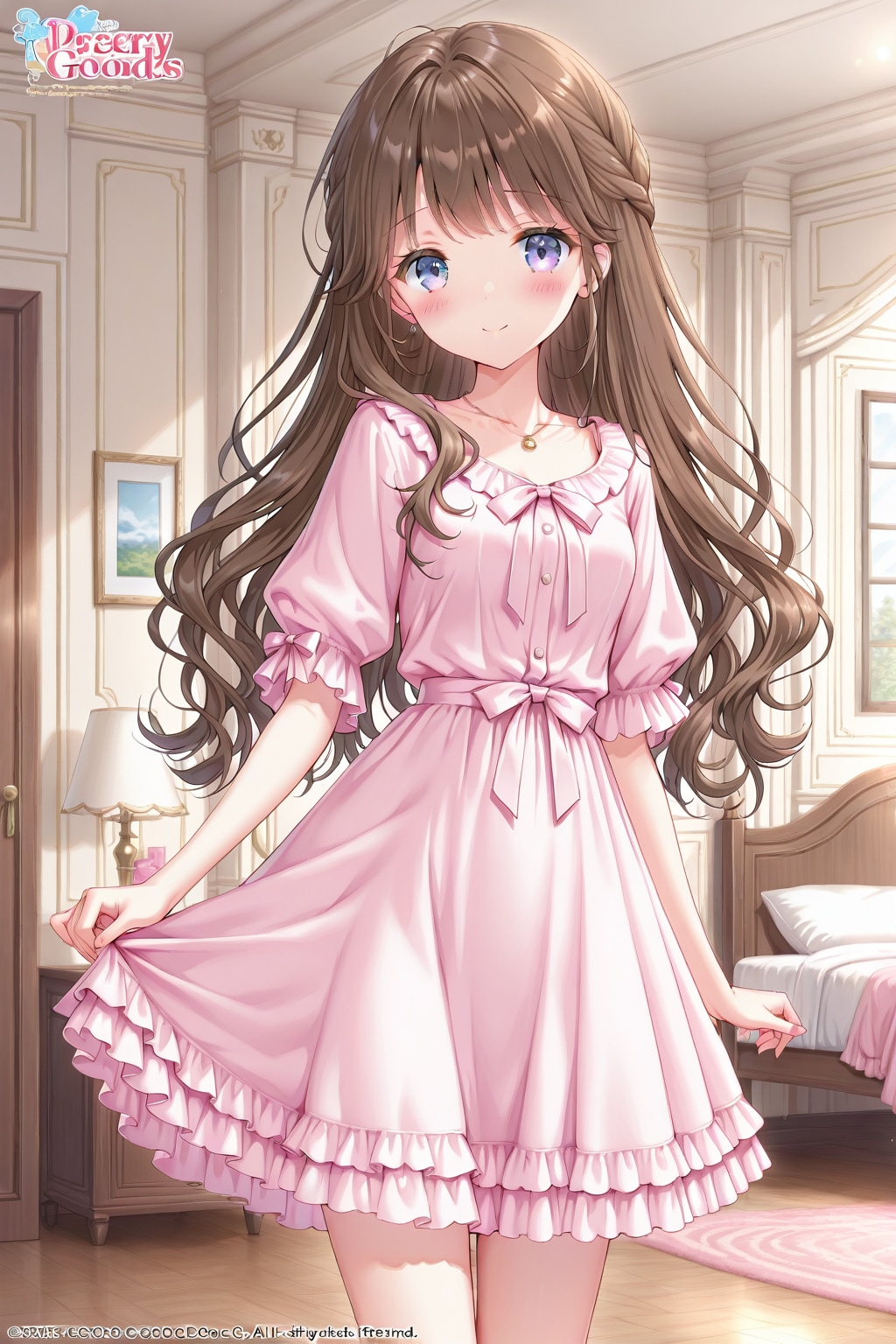 ウェーブヘアの女の子の部屋