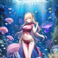 水族館とチャイナドレスの女の子です 5枚目