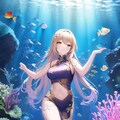 水族館とチャイナドレスの女の子です 3枚目