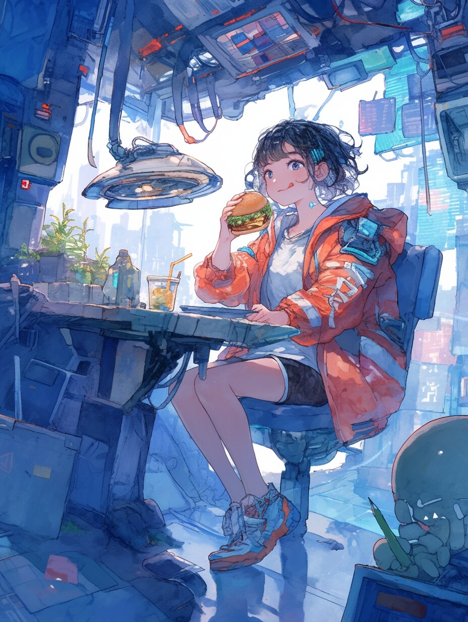 久し振りのハンバーガー。 | の人気AIイラスト・グラビア